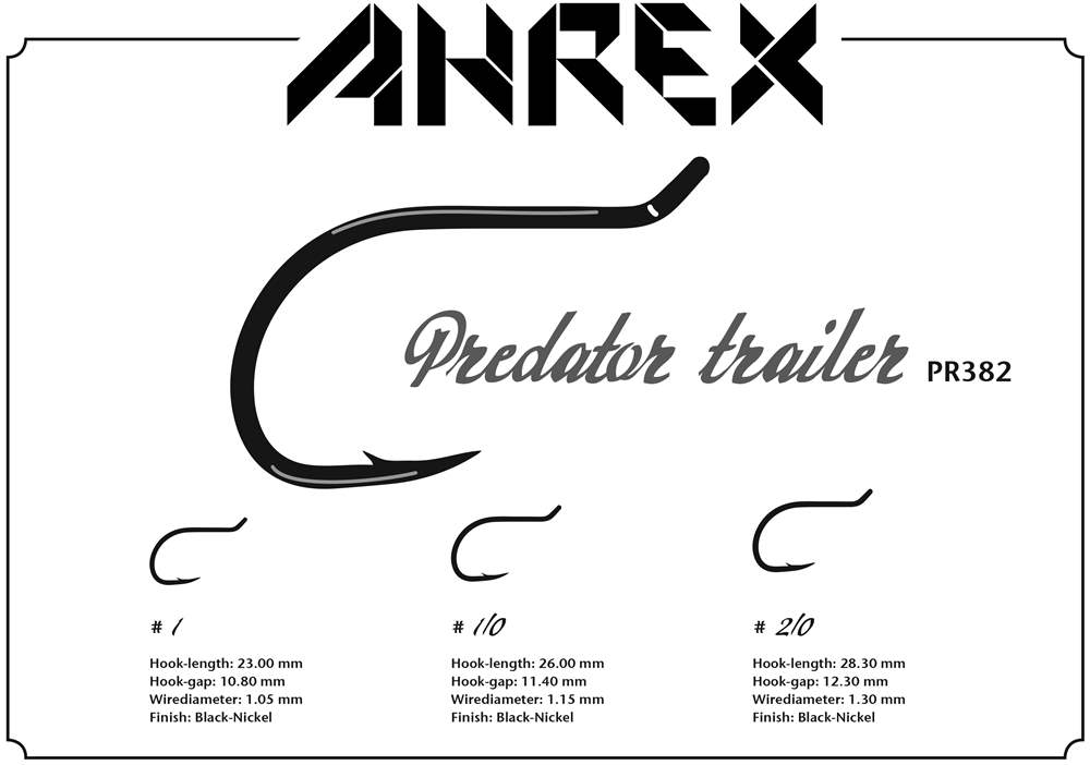 Ahrex Pr382 Trailer Hook, Barbed Pr #1 Fly Tying Hooks